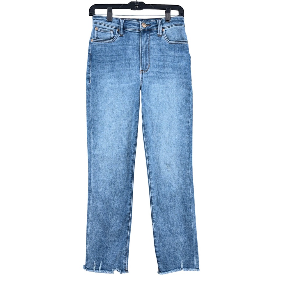 STS Blue Paisley High Rise Women 27 Cotton Poly Blue Straight Leg Jeans
